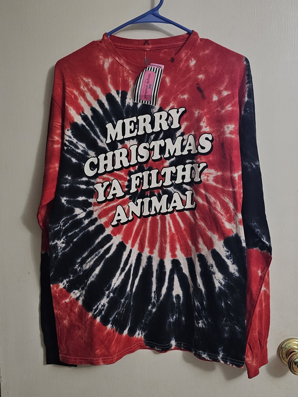 Simply Southern Red & Black Tie-Dye Holiday Graphic Tee